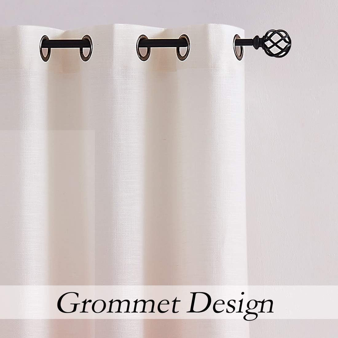 Ombre Window Curtain Panel Linen Gradient Print on Rayon Blend Fabric Drapery Treatments for Living Room/Bedroom, Cream White to Pink, 40" X 63", Set of 2