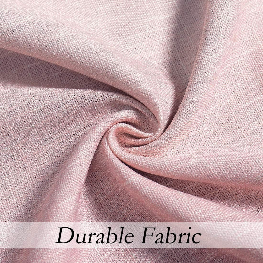 Ombre Window Curtain Panel Linen Gradient Print on Rayon Blend Fabric Drapery Treatments for Living Room/Bedroom, Cream White to Pink, 40" X 63", Set of 2
